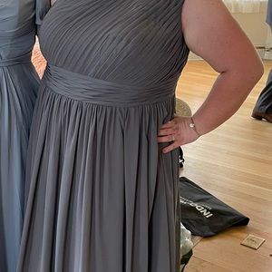Azazie Steel Gray bridesmaids dress size 24